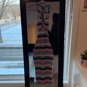 Colorful Striped Knit Coverup